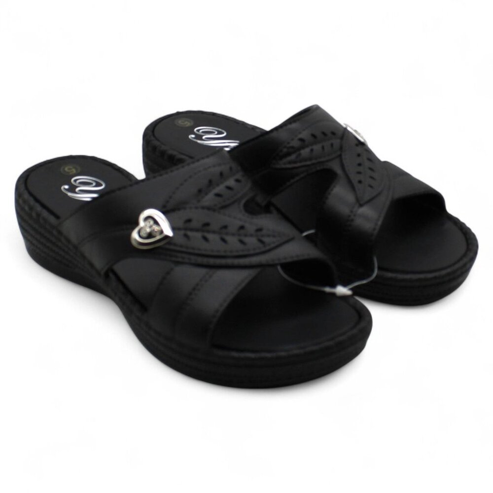 Tecs Women's Low Heel Slip-on Sandals